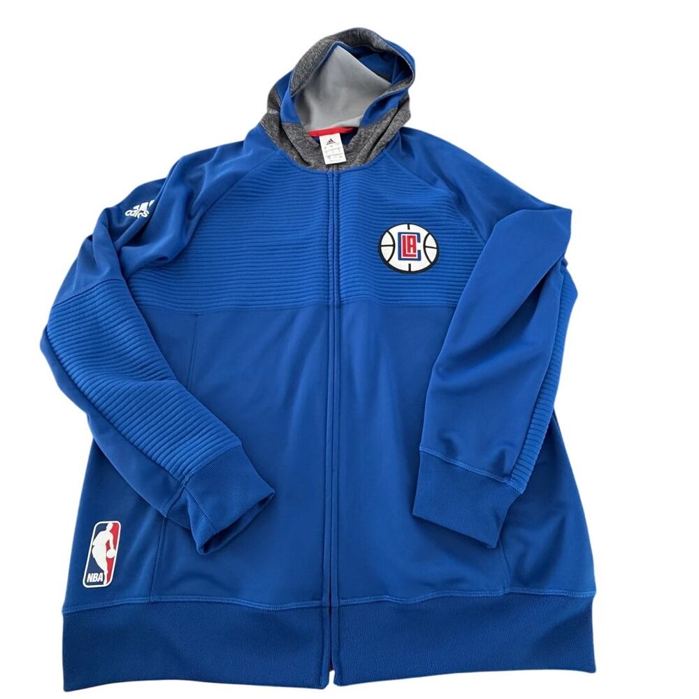 Adidas LA Clippers Zip Up Hoodie Jacket Men’s Large Blue NBA Basketball